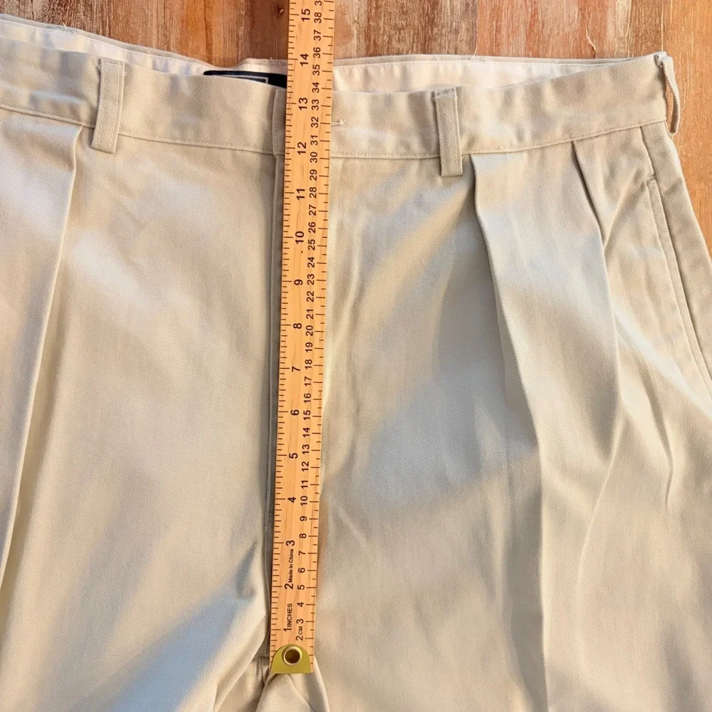 Polo Ralph Lauren Andrew Pant Mens 40x32 Khaki Tan Pleated Chino Cotton Pants